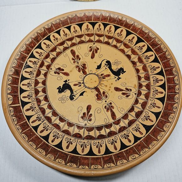 Vintage Decorative Ancient Grecian Greek Design Wall Pottery Accent Plate Art - Picture 9 of 10